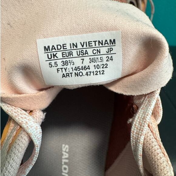 Salomon Ortholite Pink & Orange Women's Laced Hiking Sneakers Women's 7 - Picture 9 of 10